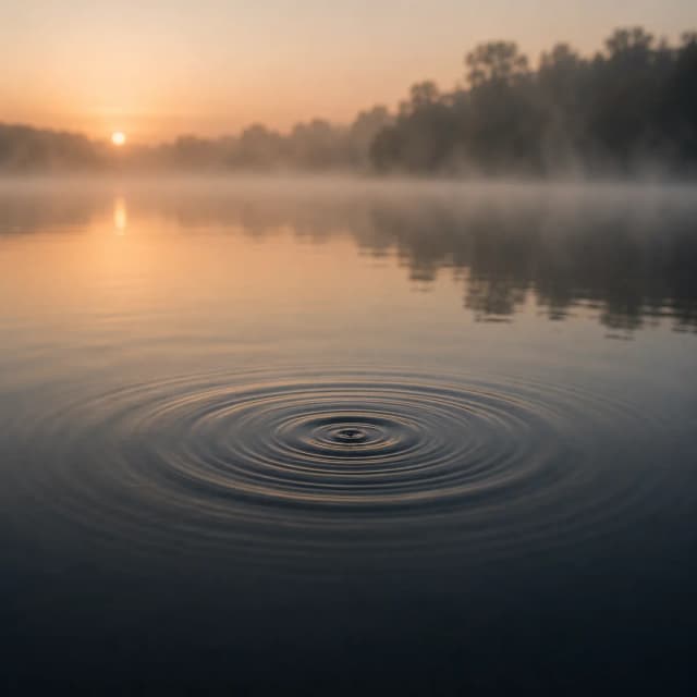 A clear form against calm light