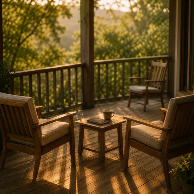 Two forms standing together in warm light